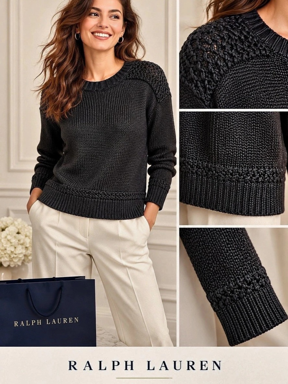 Ralph Lauren Black Knit Sweater